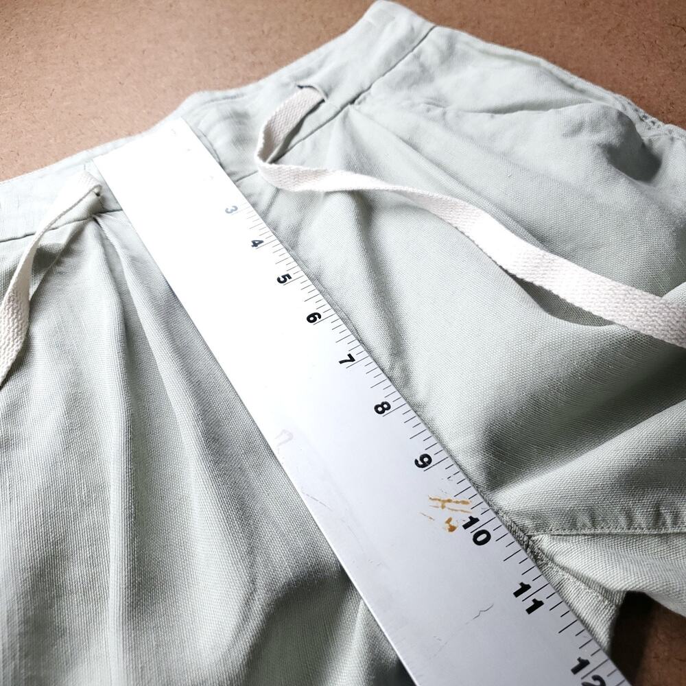 Aritzia Wilfred Allant Pleated Crop Pants Women 0 Mint Linen Blend Cuffed Boho - Picture 5 of 9